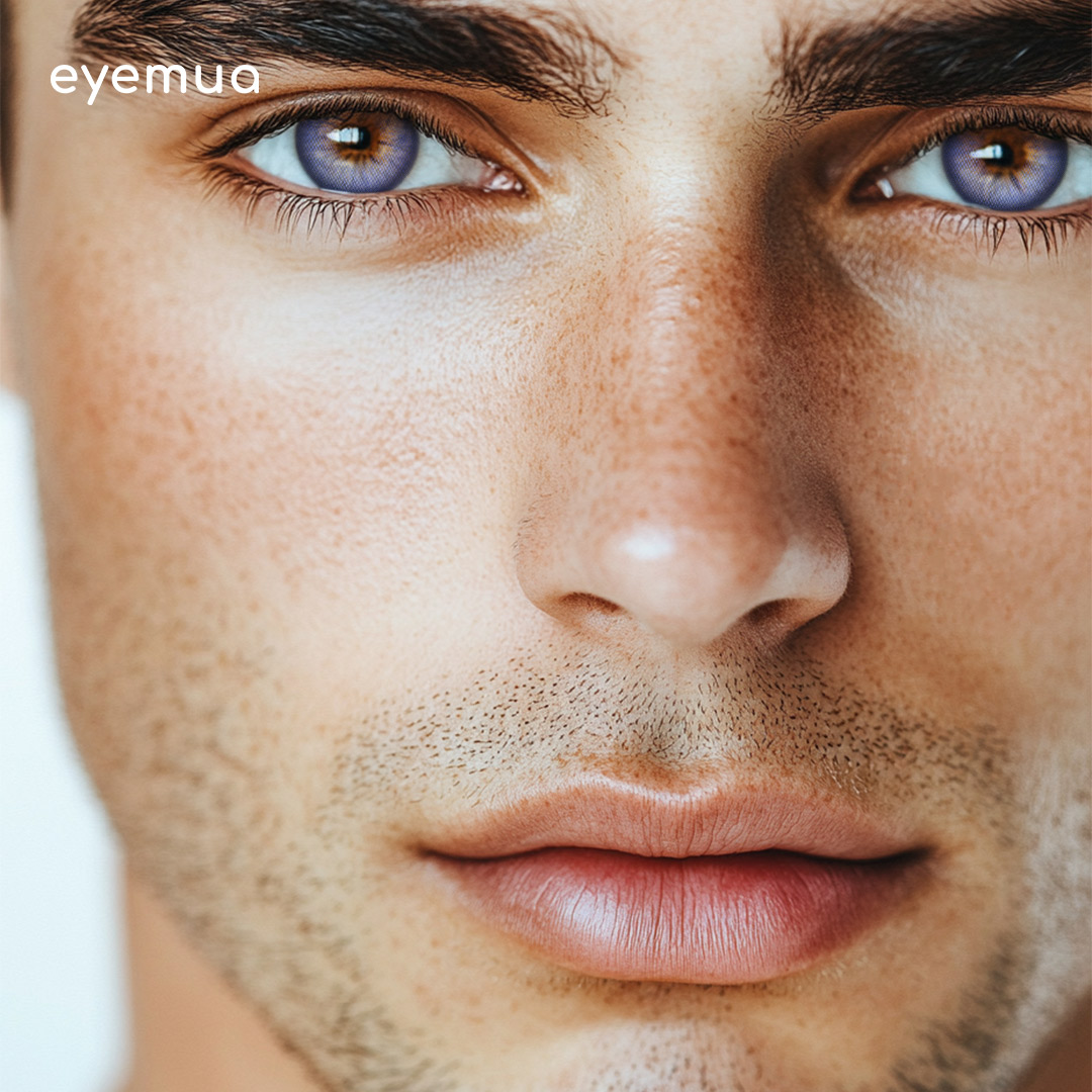 Eyemua Polar Blaze Blue Men Colored Contact Lenses