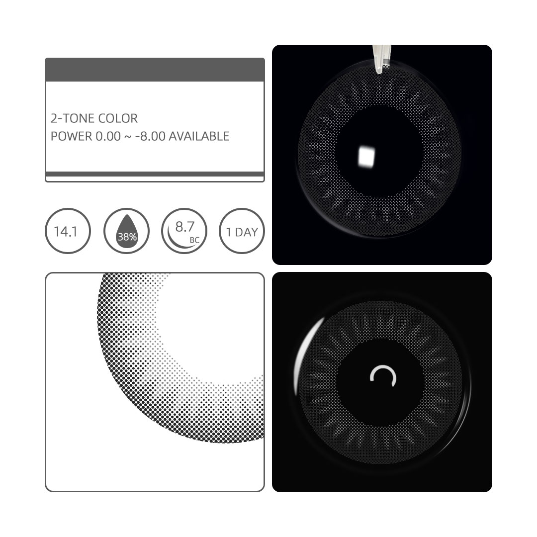 Eyemua Pebble Grey - 1 Day, 10 Pcs