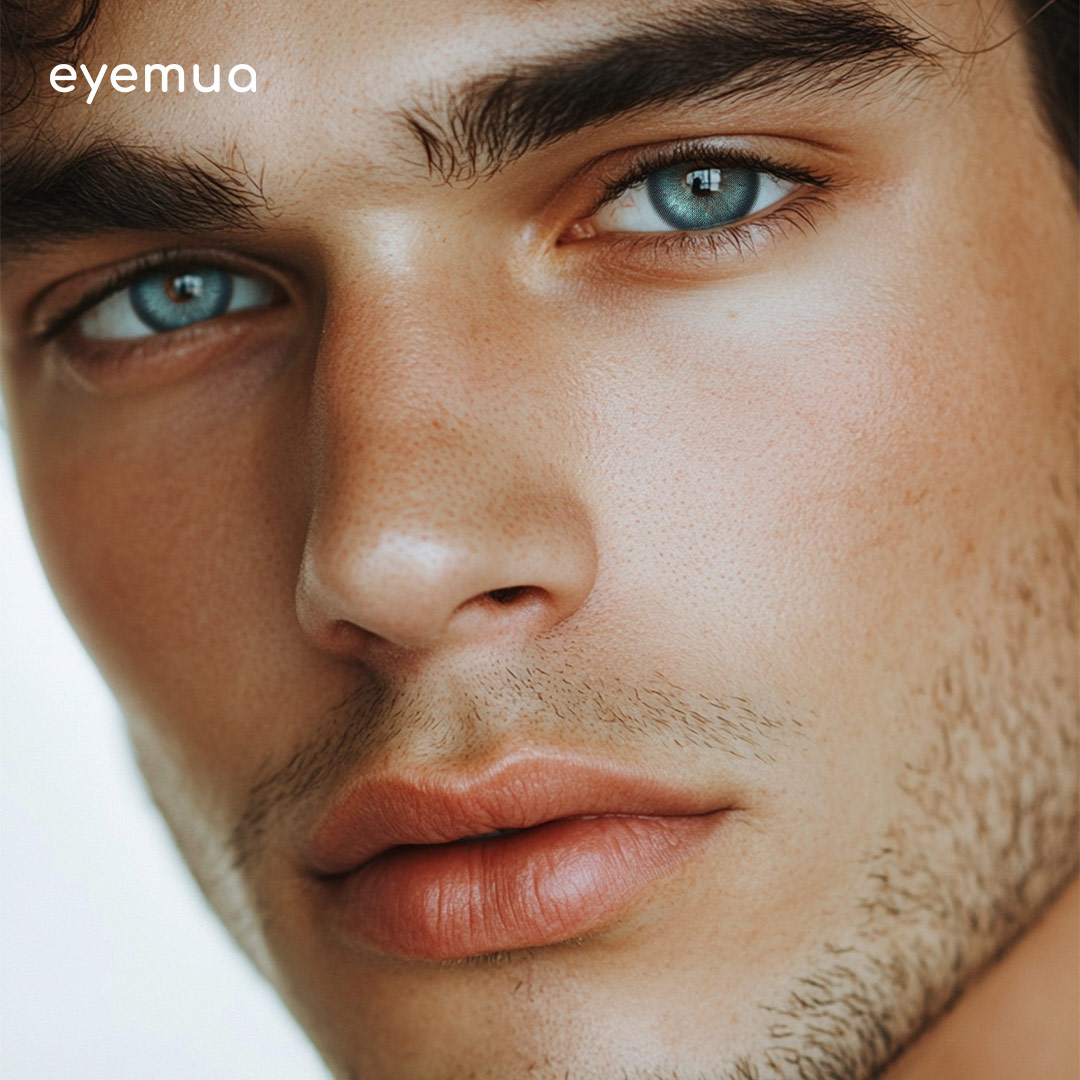 Eyemua Crystal Ice Blue Men Colored Contact Lenses