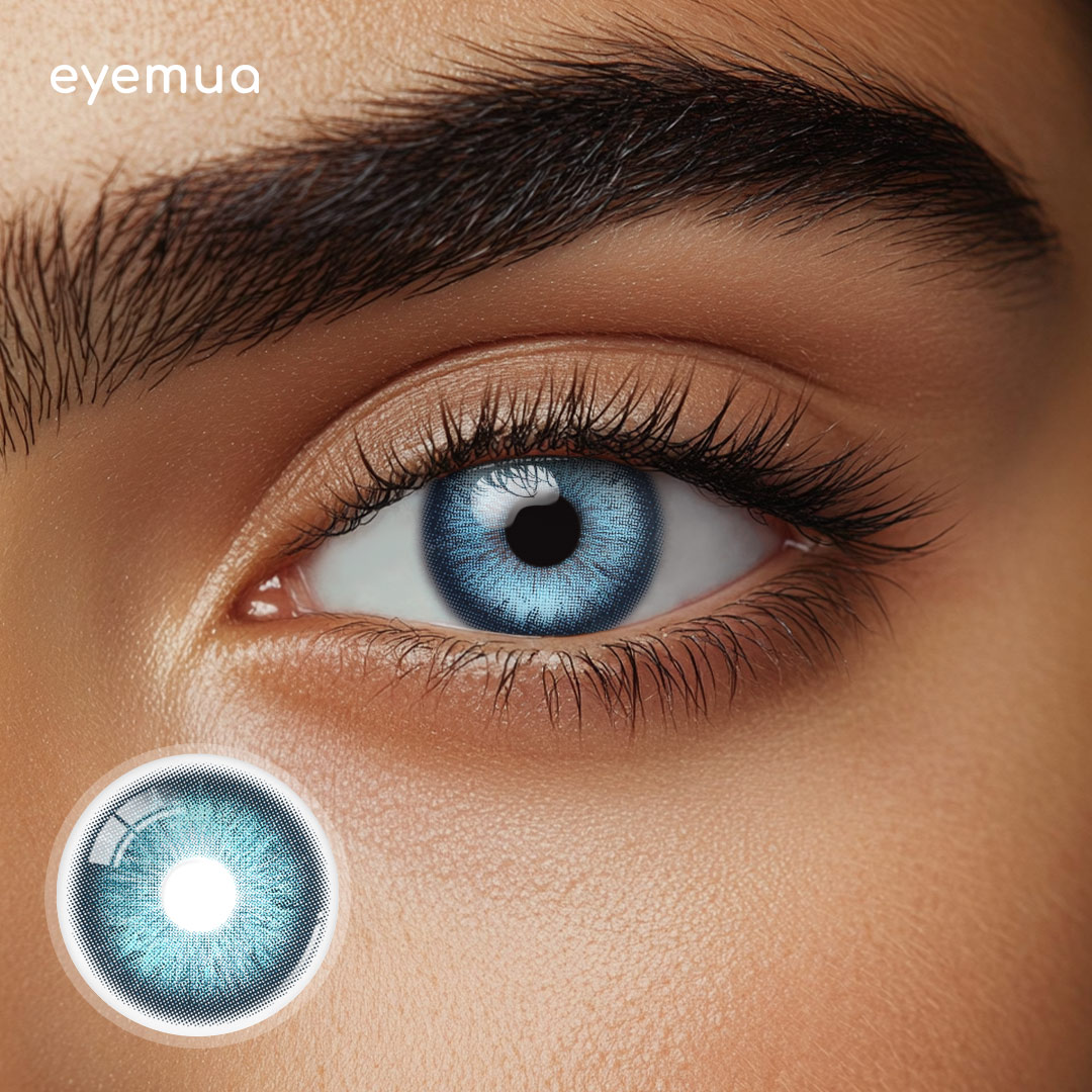 Eyemua Crystal Ice Blue Men Colored Contact Lenses