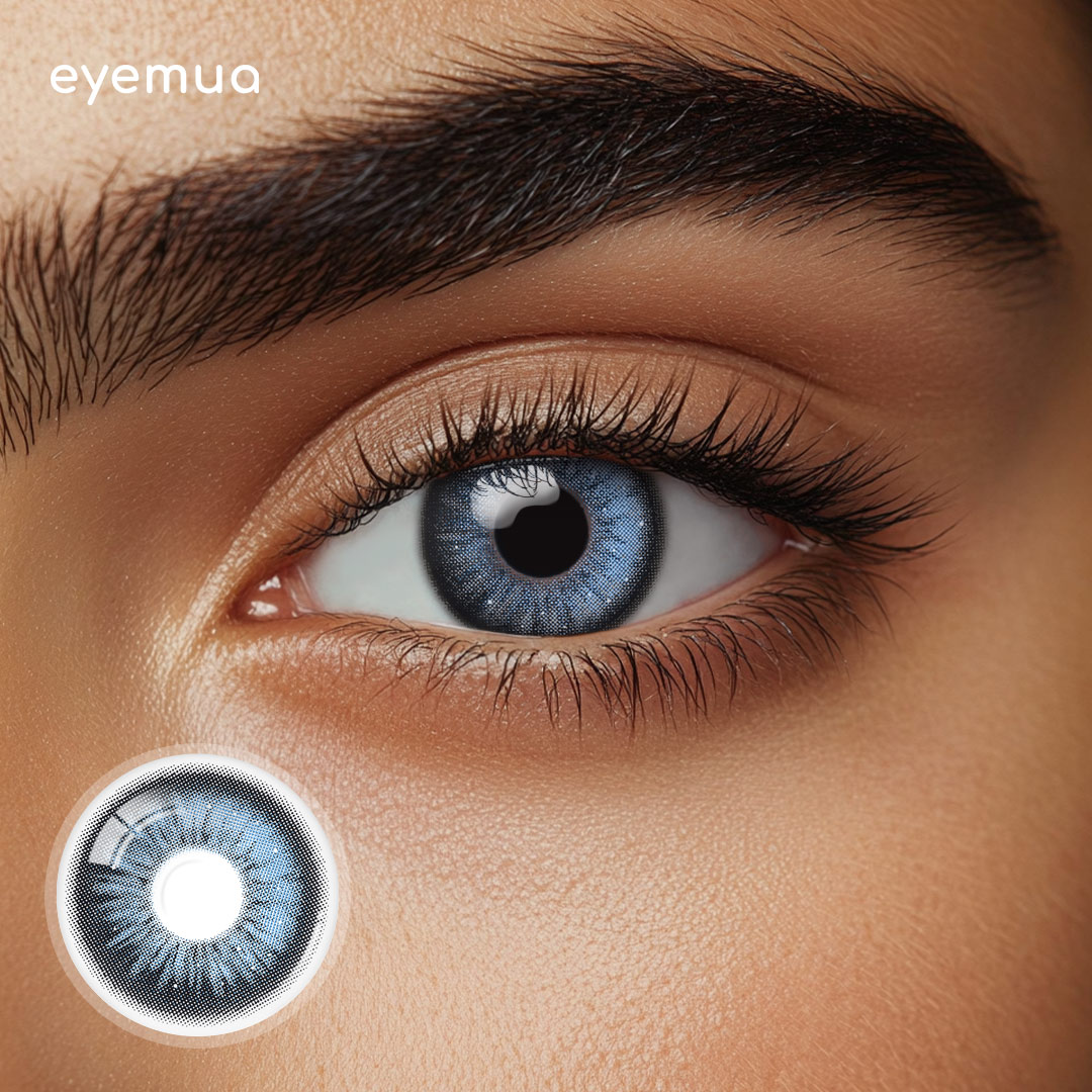 Eyemua Foggy Peaks Blue Men Colored Contact Lenses