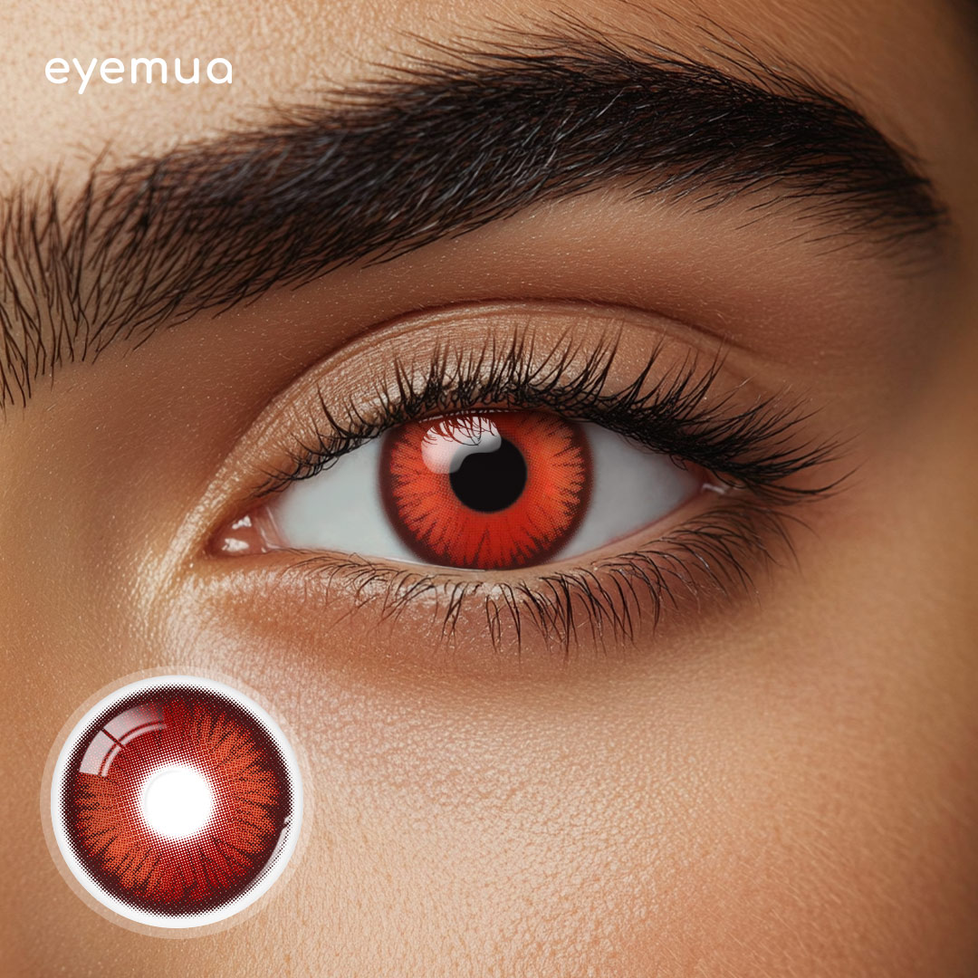 Eyemua Polo Punk Red Men Colored Contact Lenses