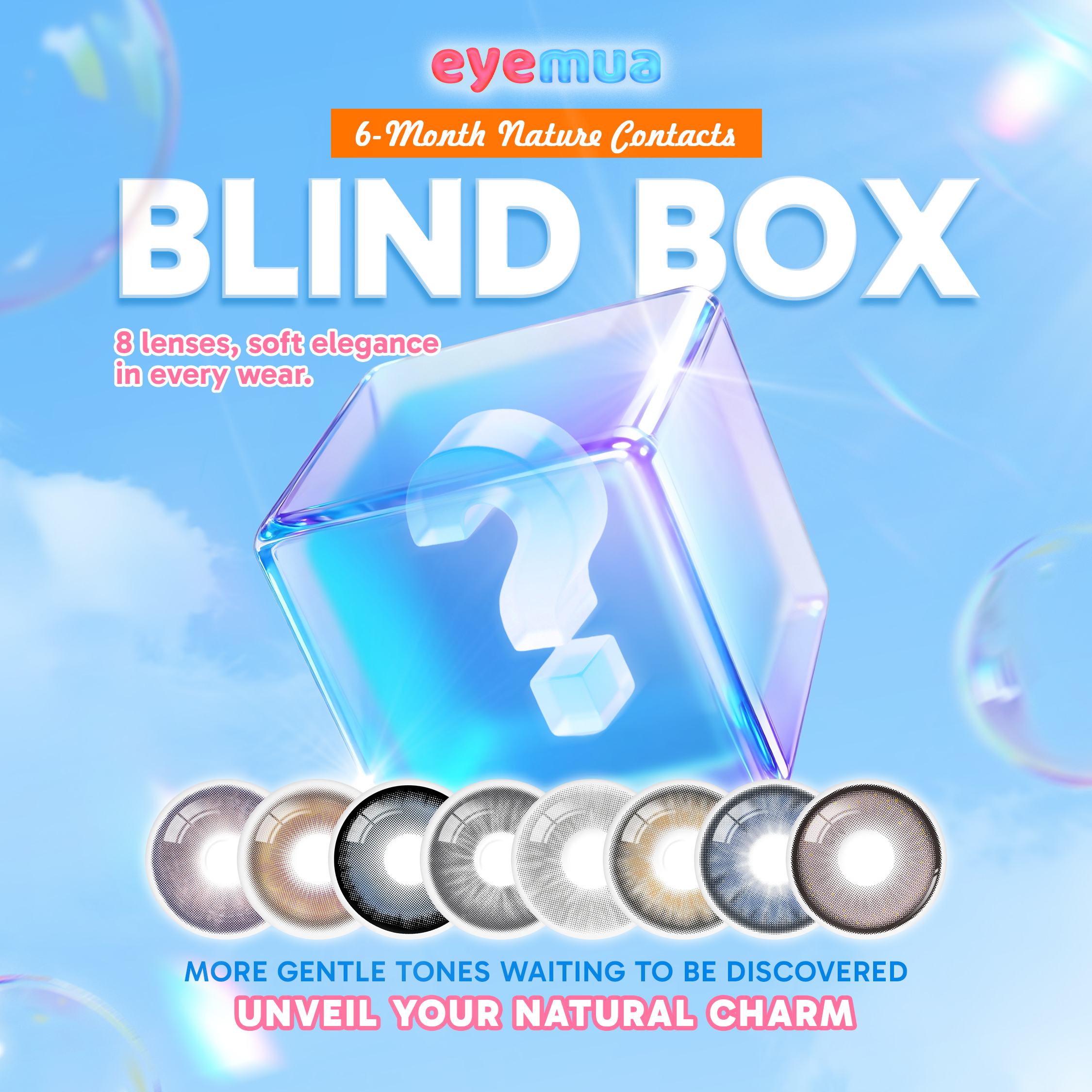 Eyemua 6-Month Nature Contacts Blind Box | 8 Pairs