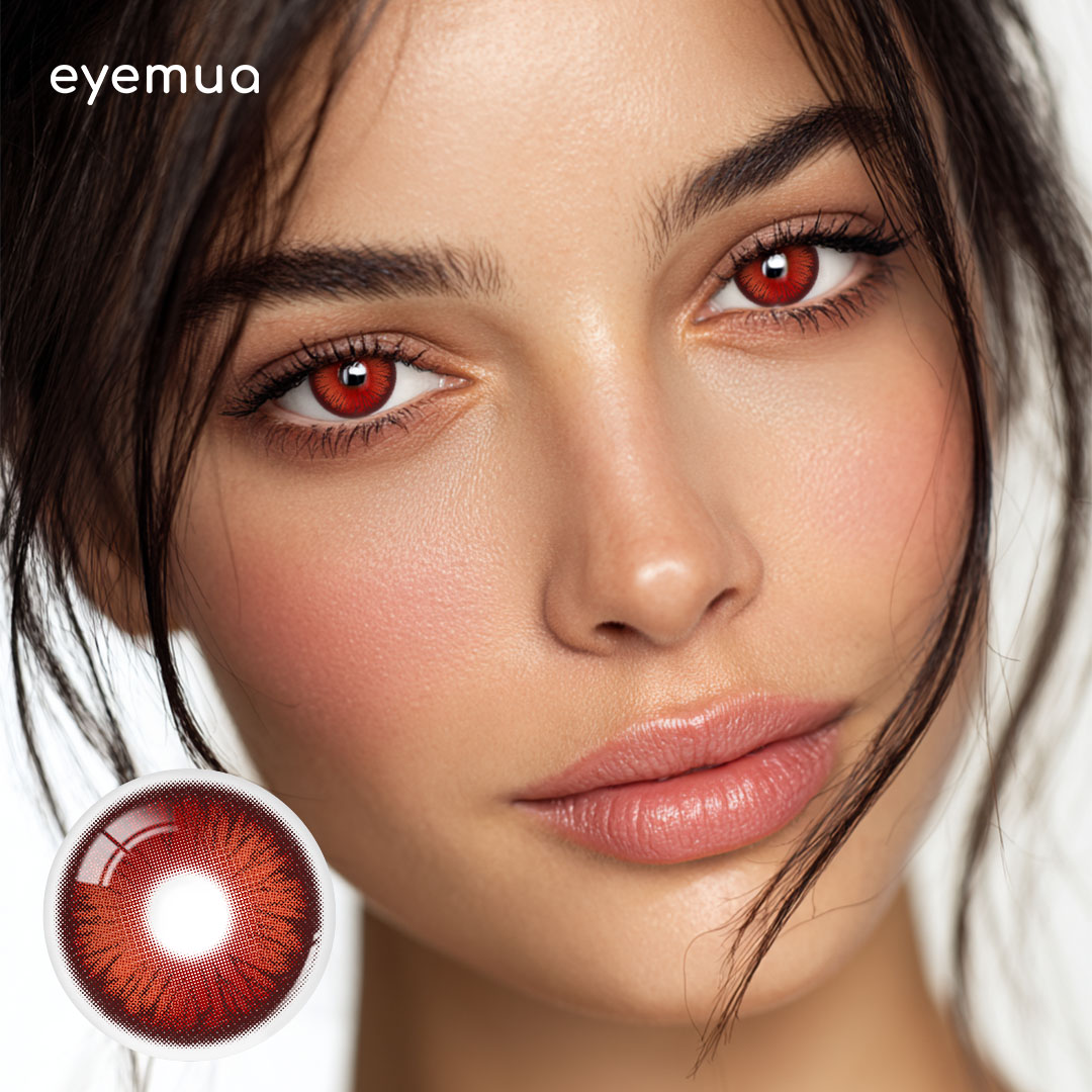 Eyemua Polo Punk Red Lenses | Bold Monthly Red Look