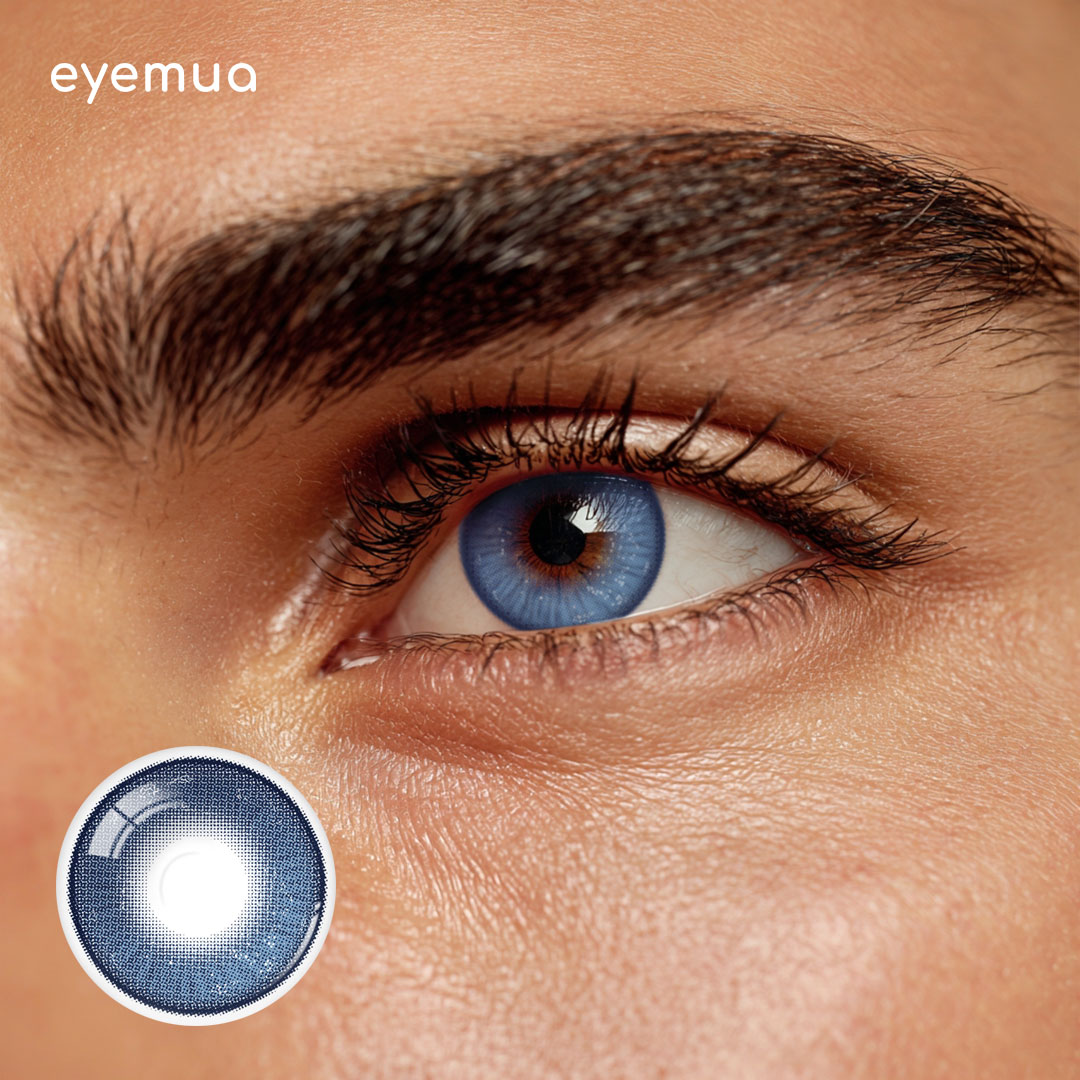 Eyemua Lumen Blue Men Colored Contact Lenses