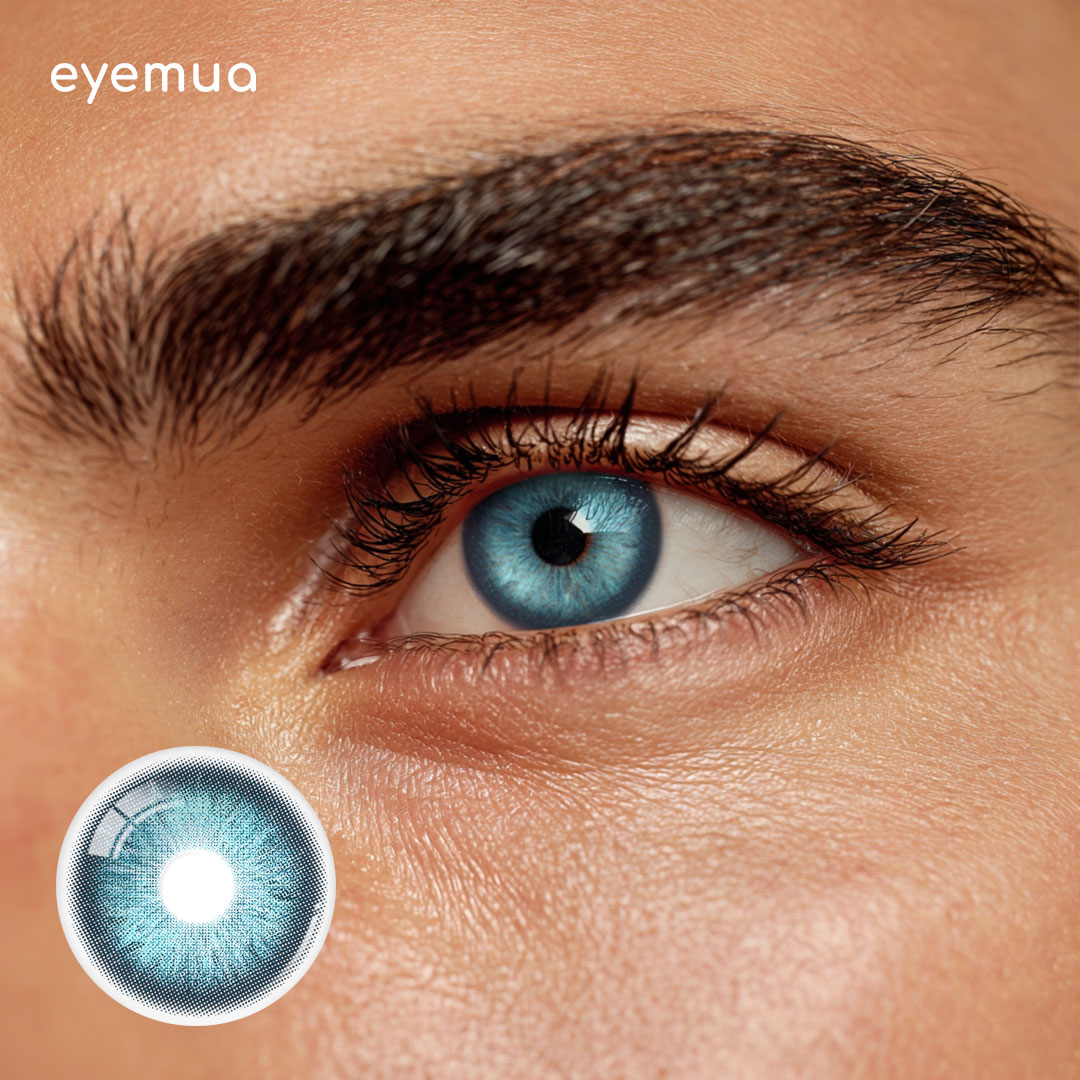Eyemua Crystal Ice Blue Men Colored Contact Lenses
