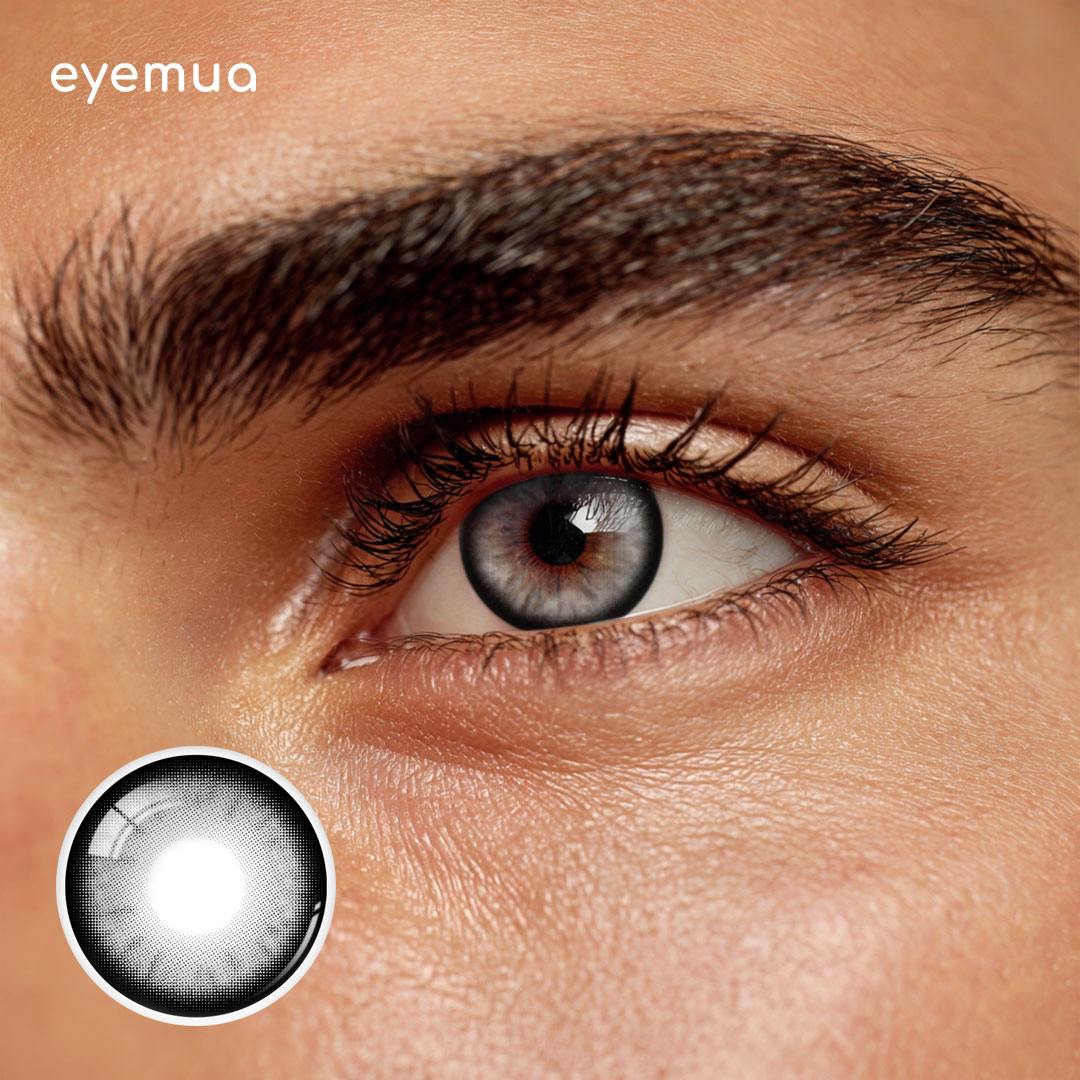Eyemua Lazarus Grey Men Colored Contact Lenses