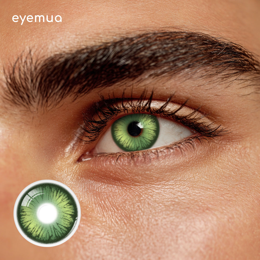 Eyemua Polo Punk Green Men Colored Contact Lenses