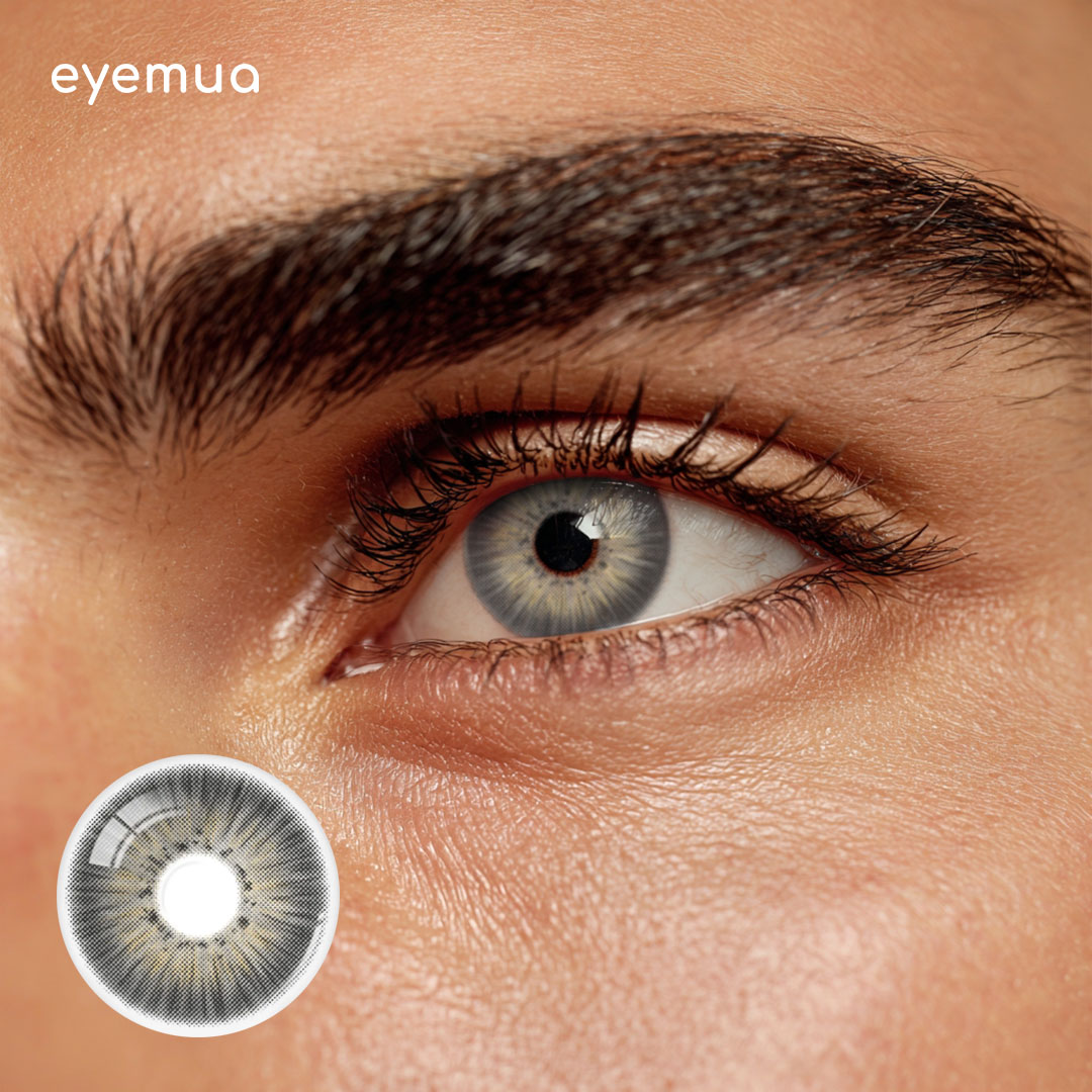 Eyemua New York Grey Men Colored Contact Lenses