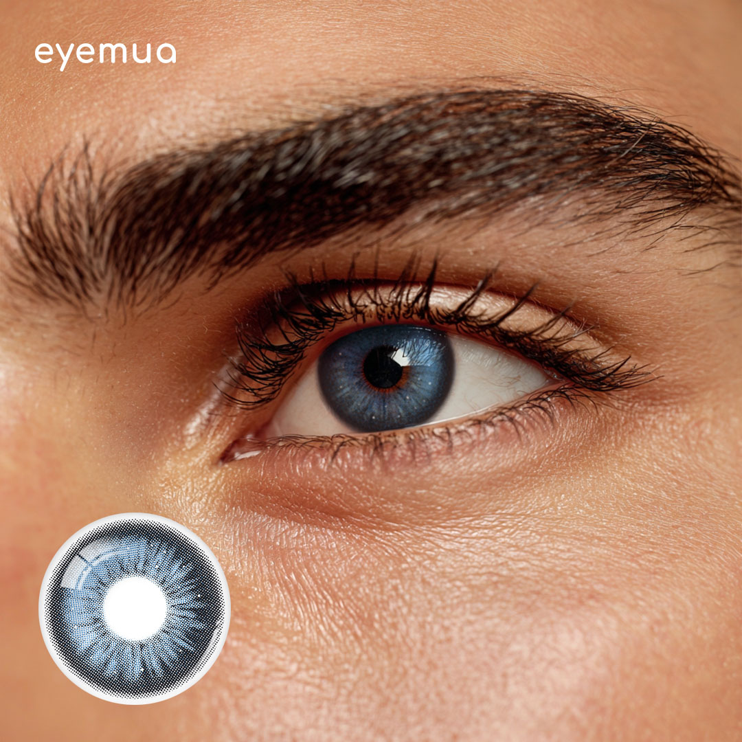 Eyemua Foggy Peaks Blue Men Colored Contact Lenses