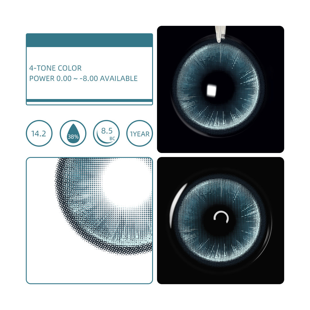 Eyemua MetroGlow Blue Men Colored Contact Lenses