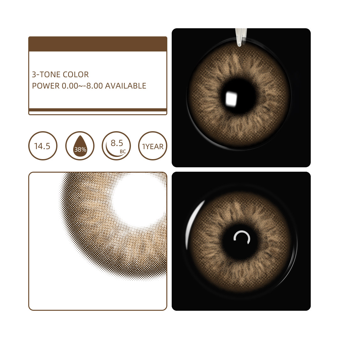 Eyemua Vermis Brown Men Colored Contact Lenses