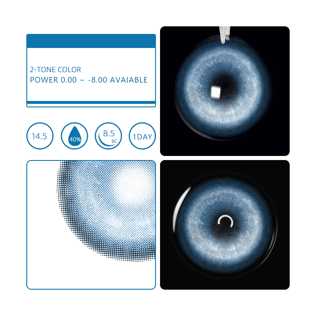 1 Day , 2 pcs | Eyemua Cosmic Veil Blue