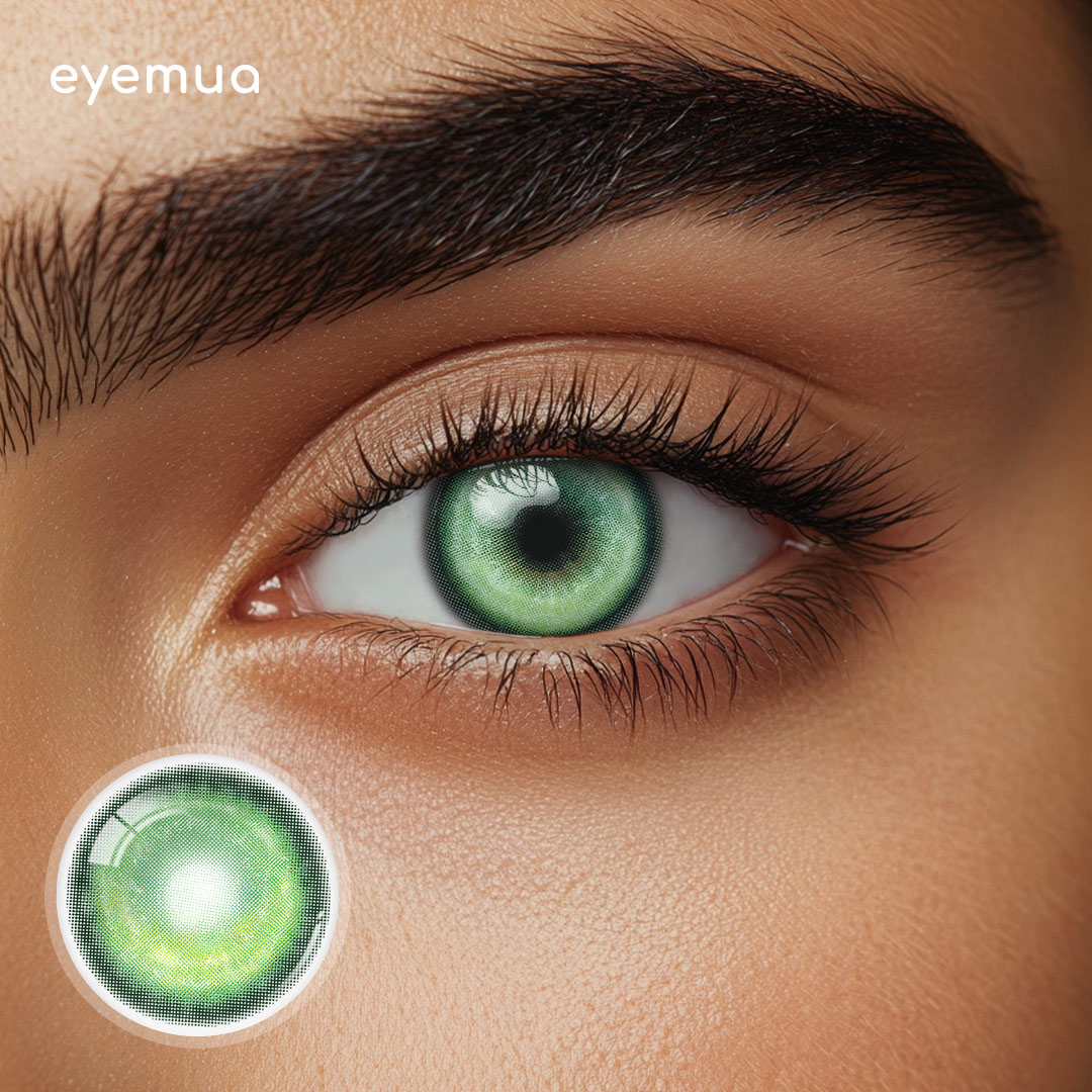Eyemua Cosmic Veil Green Men Colored Contact Lenses
