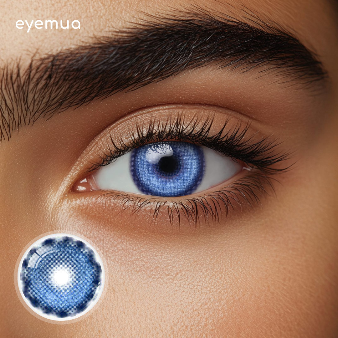 Eyemua Cosmic Veil Dark Blue Men Colored Contact Lenses