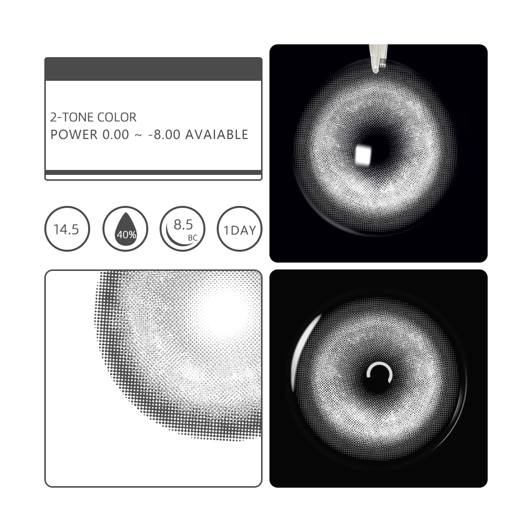 Eyemua Cosmic Veil Grey – Daily,60 Lenses