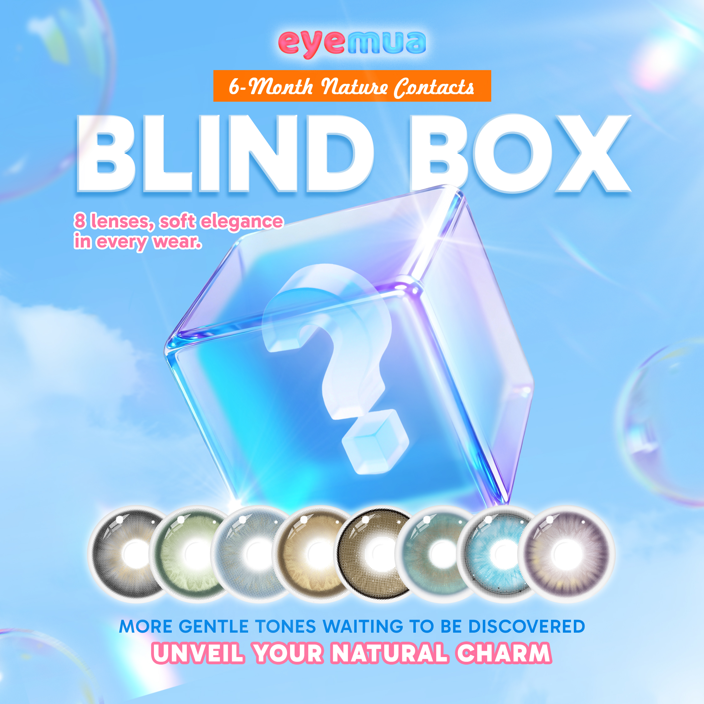 Eyemua 6-Month Nature Contacts Blind Box | 8 Pairs
