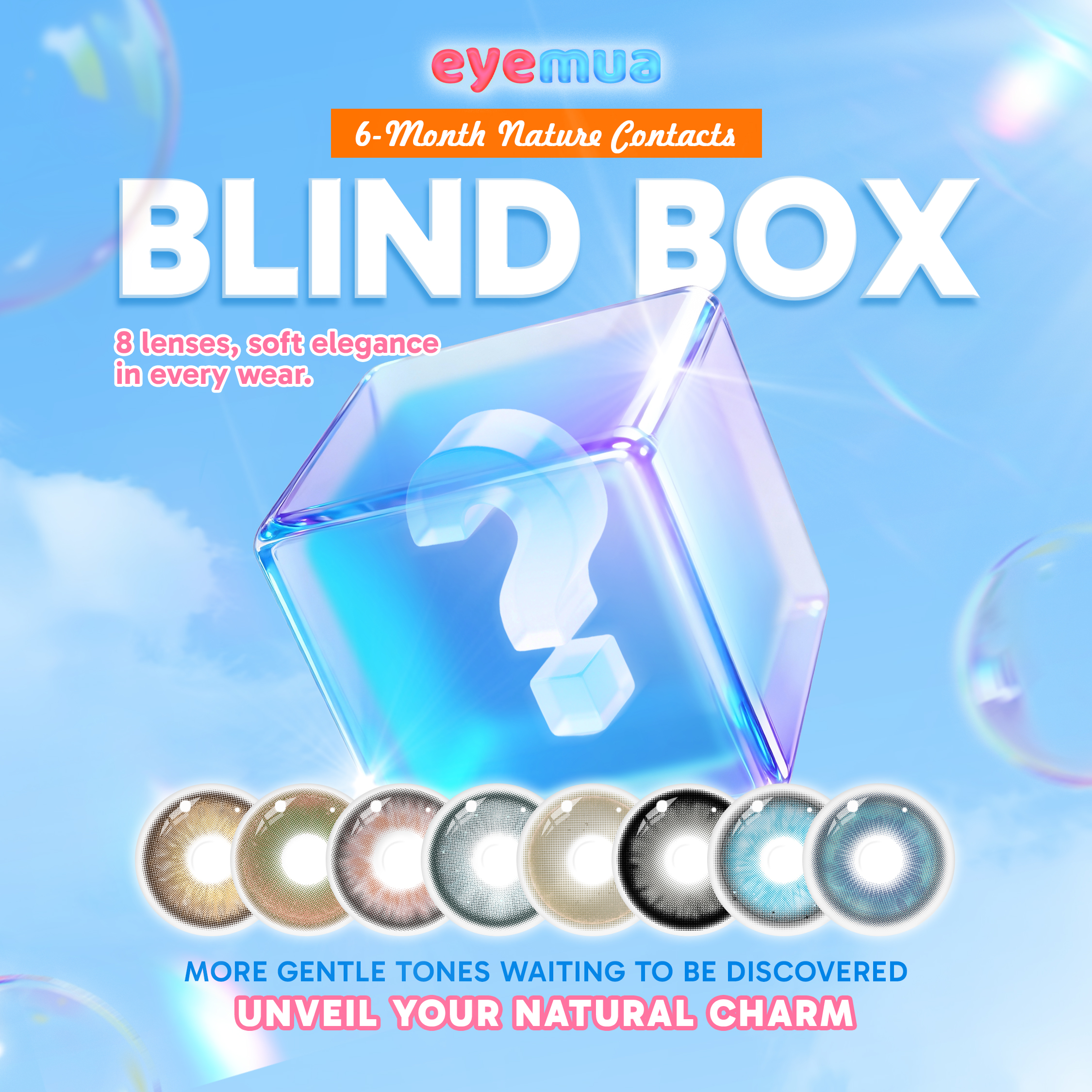 Eyemua 6-Month Nature Contacts Blind Box | 8 Pairs