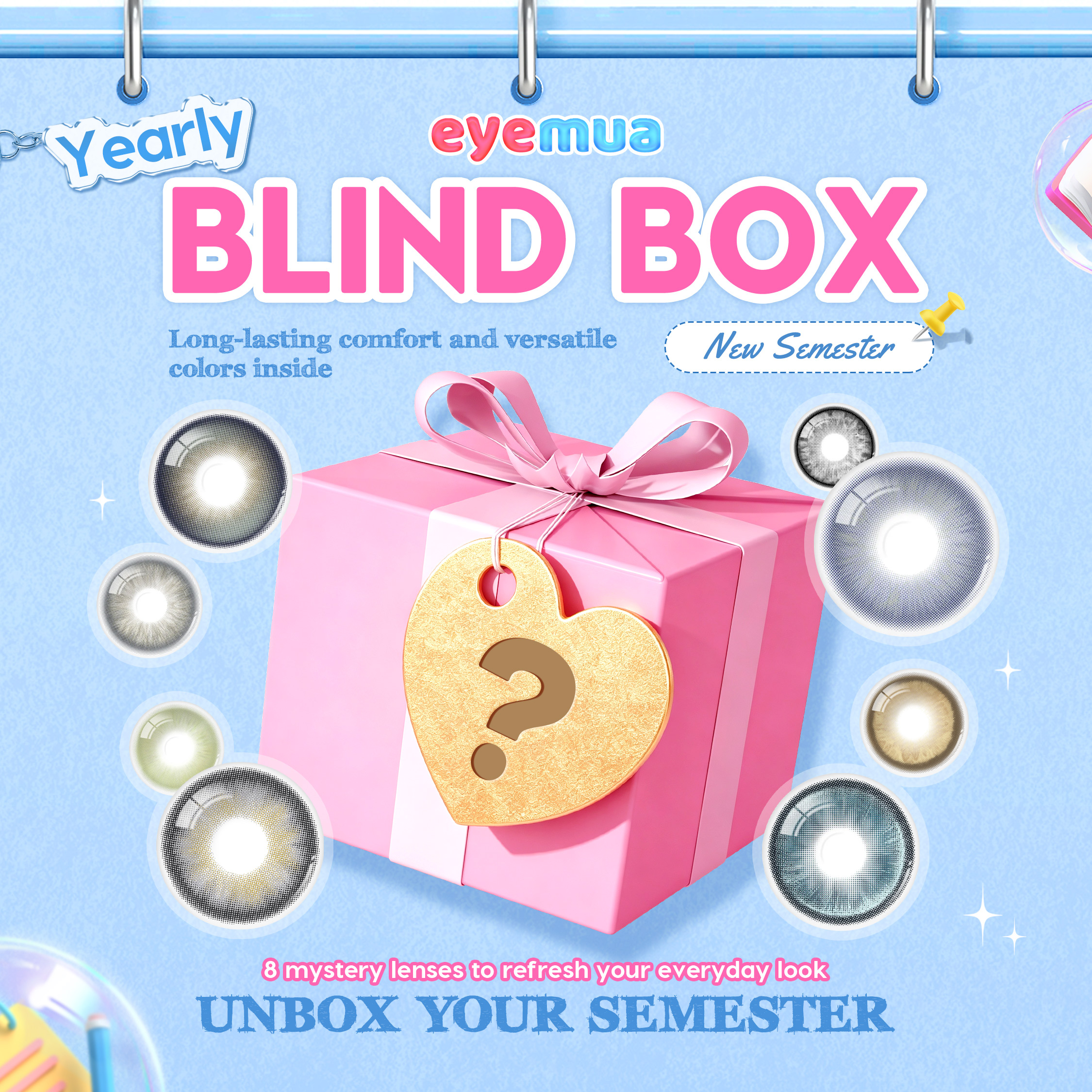 Eyemua New Semester Blind Box | 8 Pairs, 1 Year