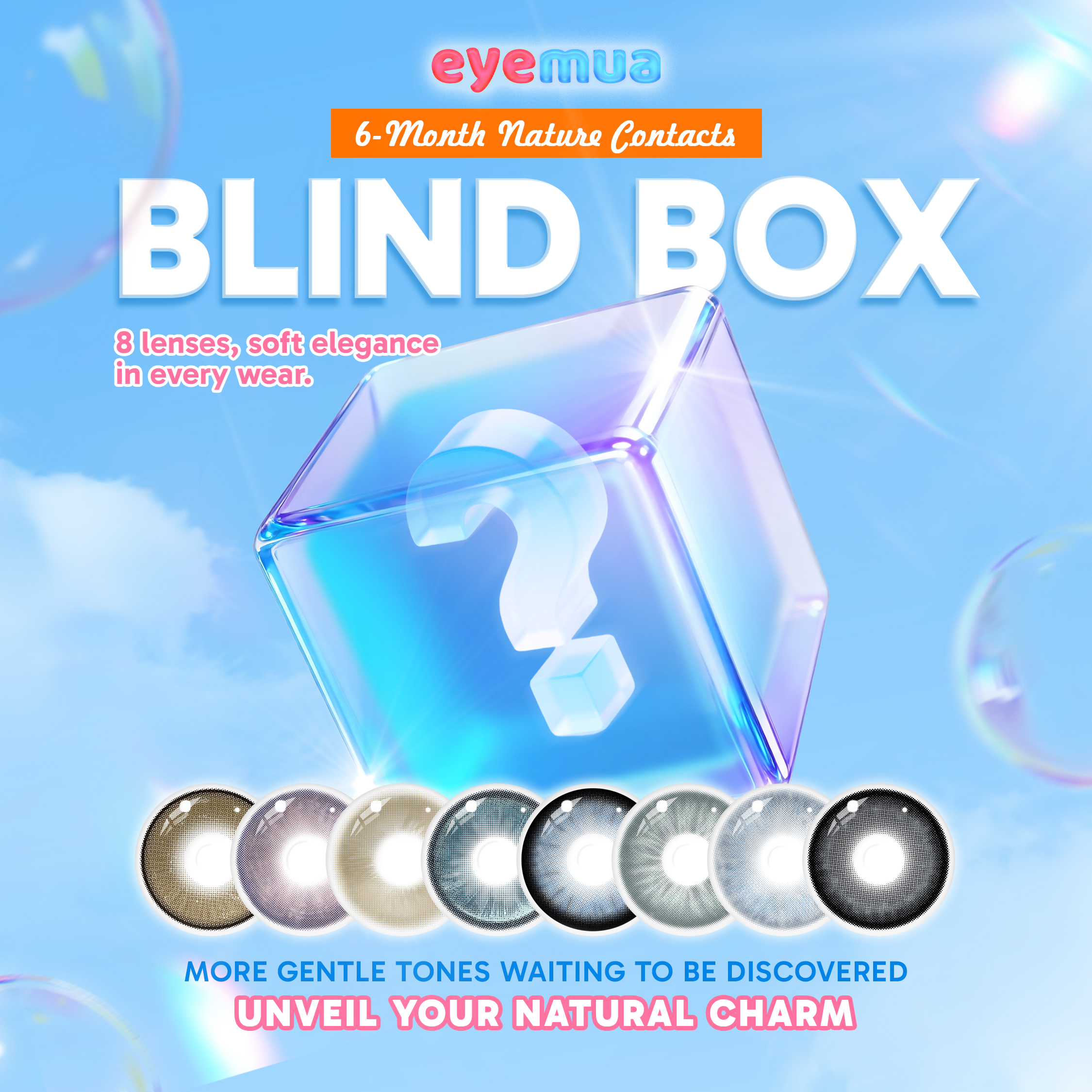 Eyemua 6-Month Nature Contacts Blind Box | 8 Pairs