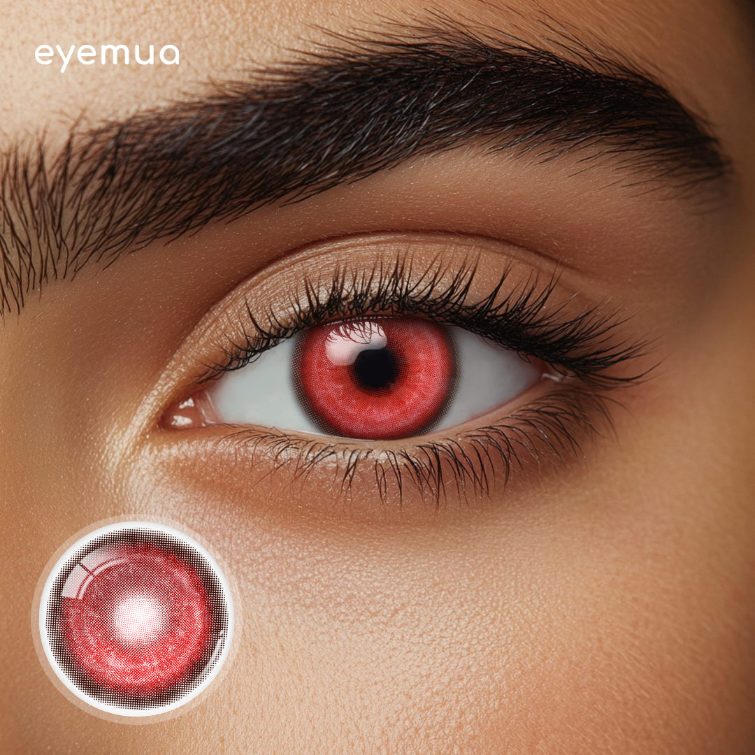 Eyemua Cosmic Veil Red Men Colored Contact Lenses