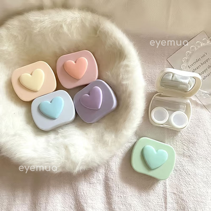 Eyemua 3D Heart Lens Case Pink