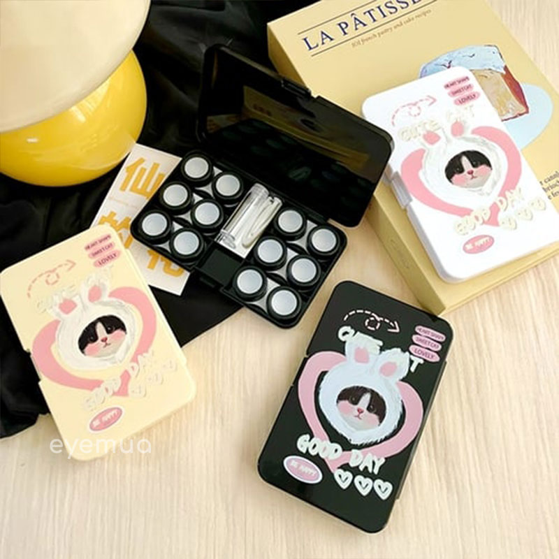 Eyemua Lovely Cat 6-in-1 Lens Case Black