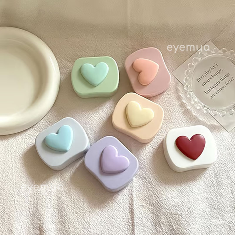 Eyemua 3D Heart Lens Case Pink