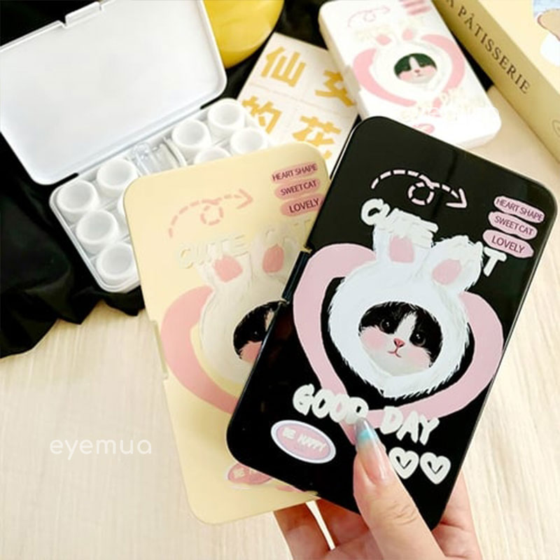 Eyemua Lovely Cat 6-in-1 Lens Case Black