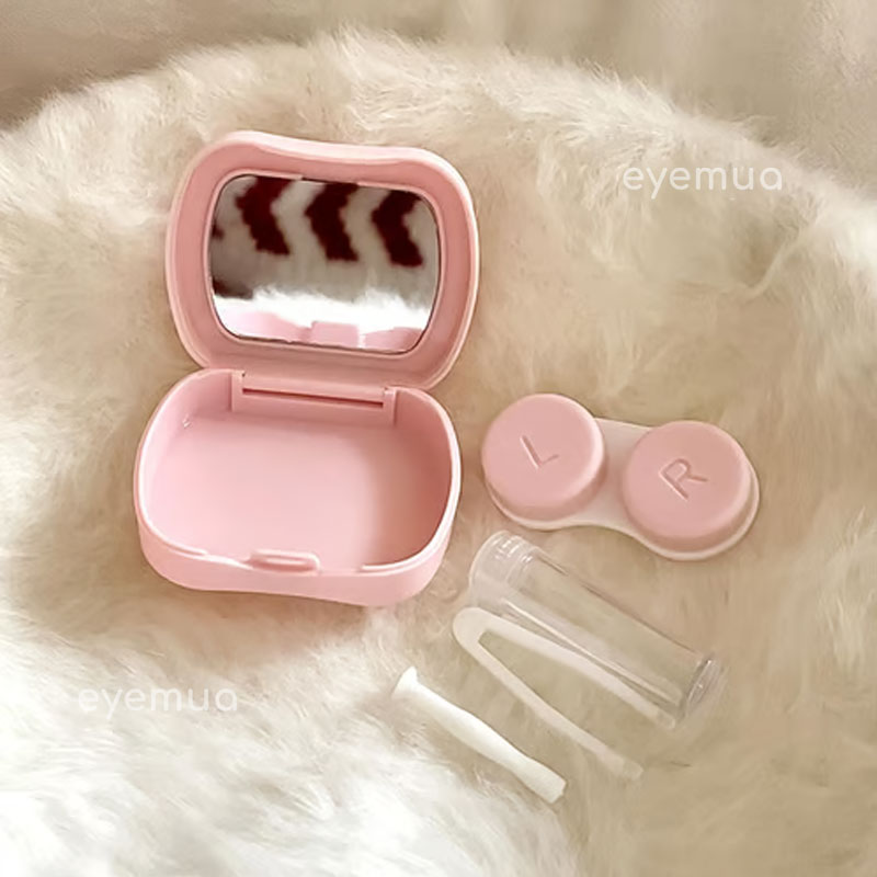 Eyemua 3D Heart Lens Case Pink