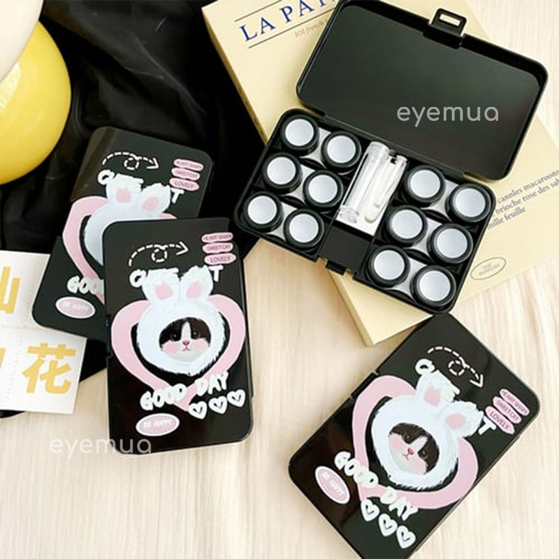 Eyemua Lovely Cat 6-in-1 Lens Case Black