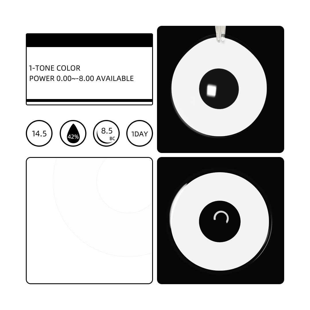 1 Day, 2 Pcs | Eyemua Solid White