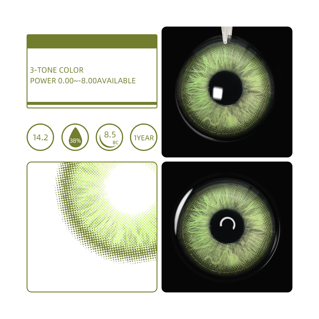 Eyemua Impression Bloom Green Men Colored Contact Lenses