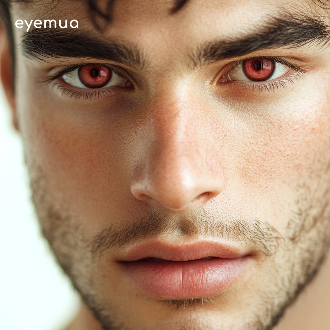 Eyemua Cosmic Veil Red Men Colored Contact Lenses