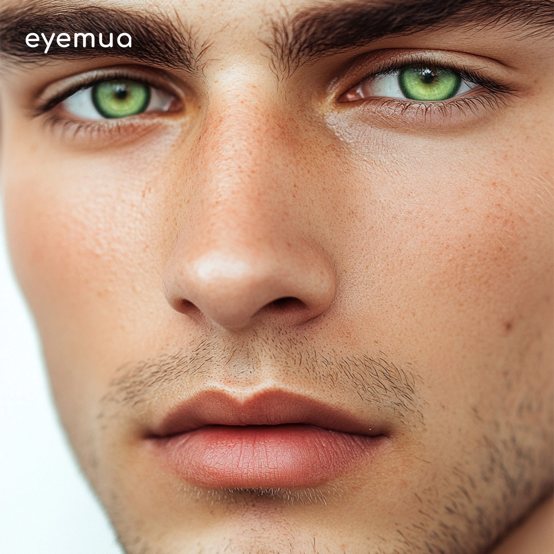 Eyemua Cosmic Veil Green Men Colored Contact Lenses
