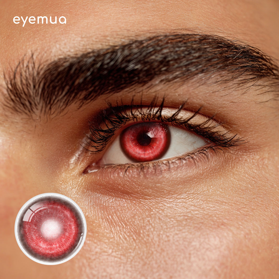 Eyemua Cosmic Veil Red Men Colored Contact Lenses