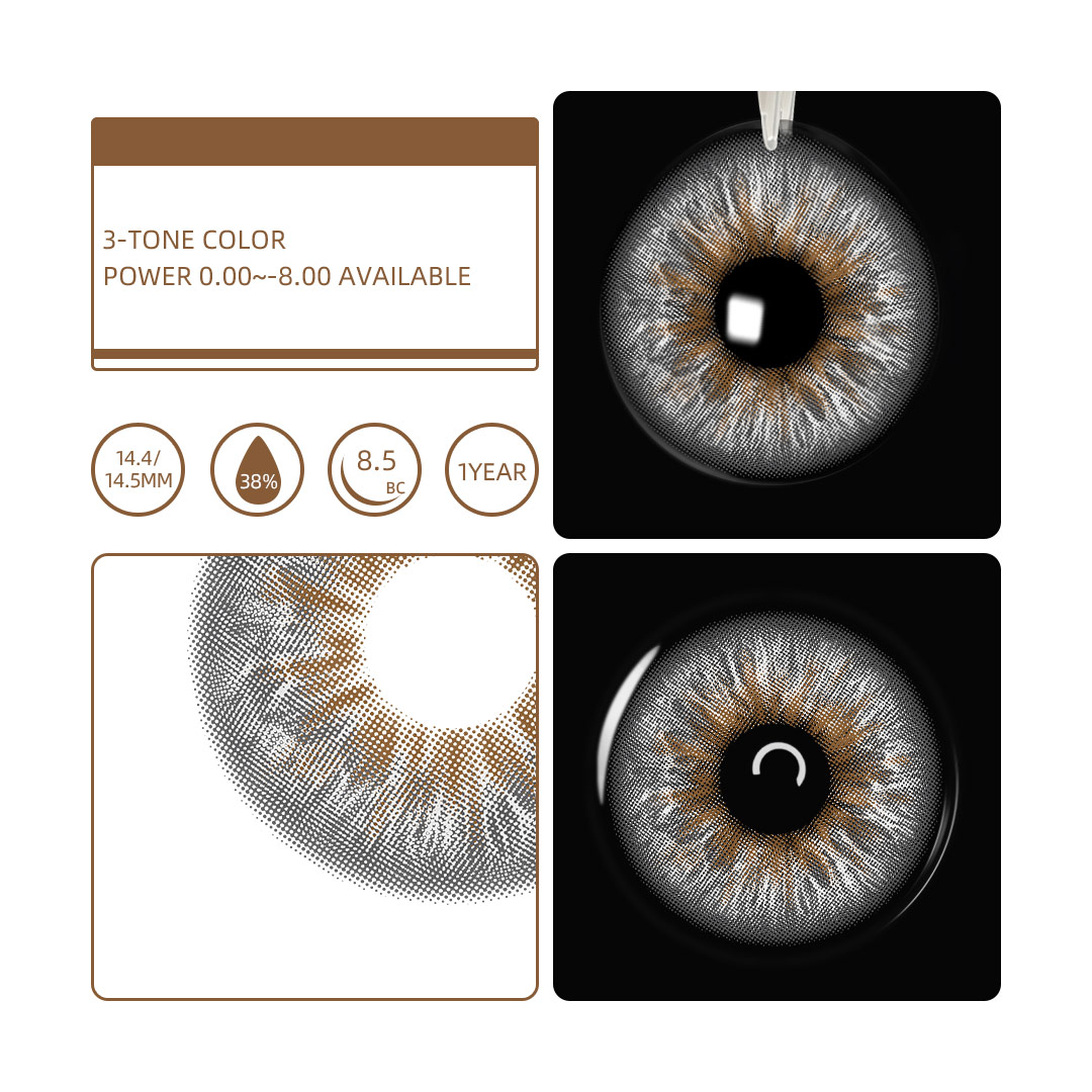 Eyemua Wolf Grey Men Colored Contact Lenses