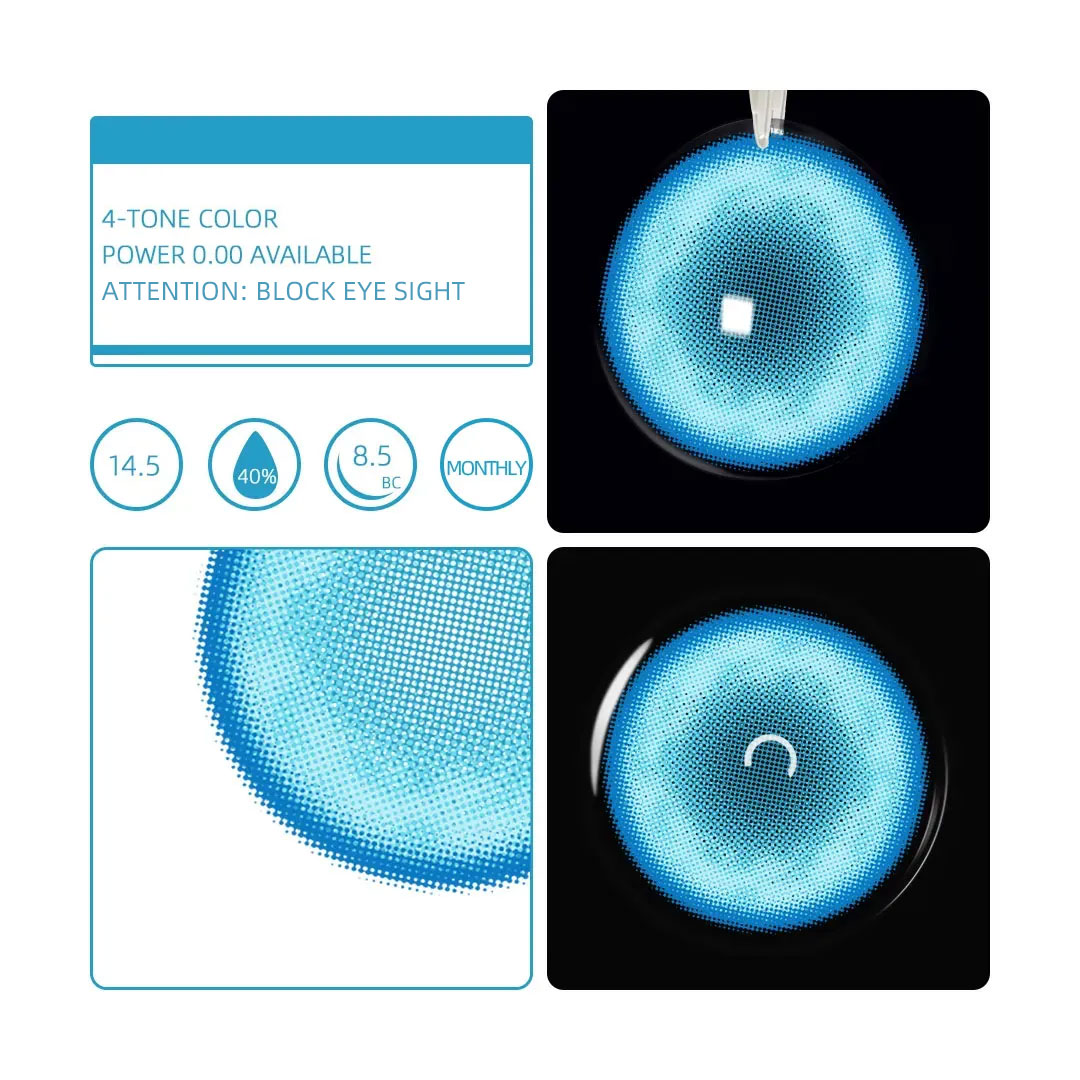 Eyemua Hazy Glow Blue Monthly Lenses – Dreamy Blue Effect