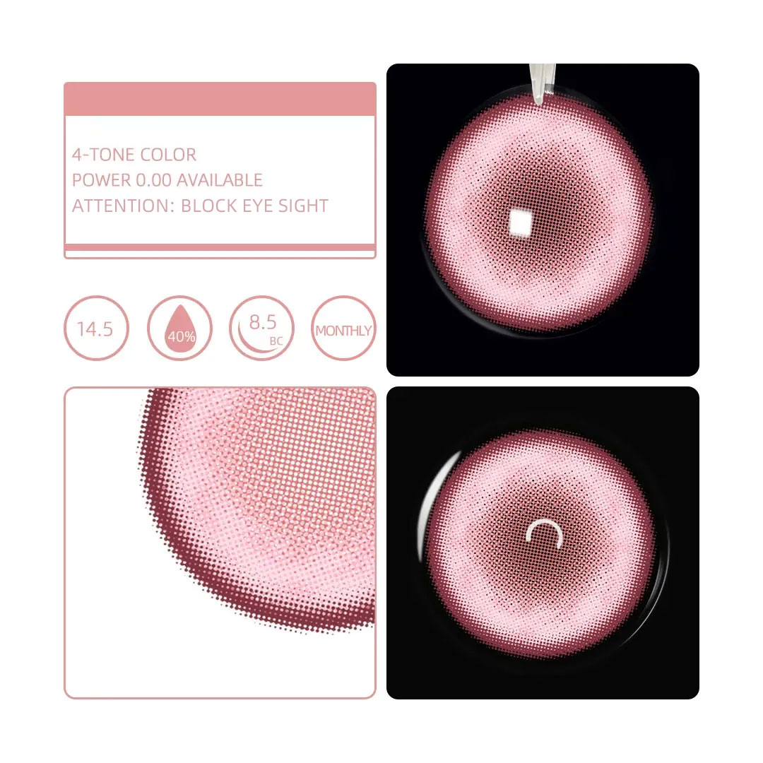 Eyemua Hazy Glow Pink Contacts | Dreamy Pink Lenses