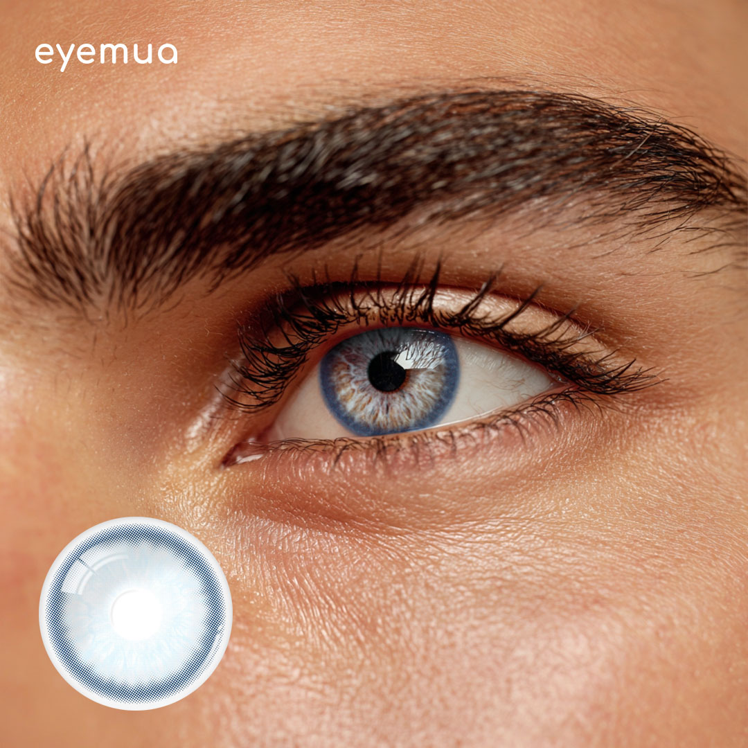 Eyemua Radiant Ring Blue Men Colored Contact Lenses