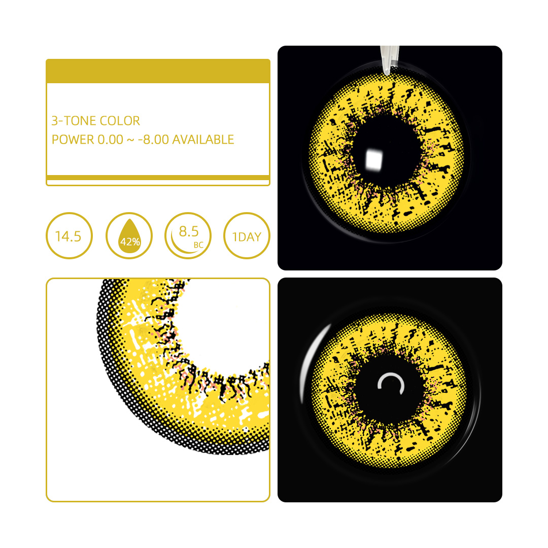 1 Day, 2 Pcs | Eyemua Kivie Yellow