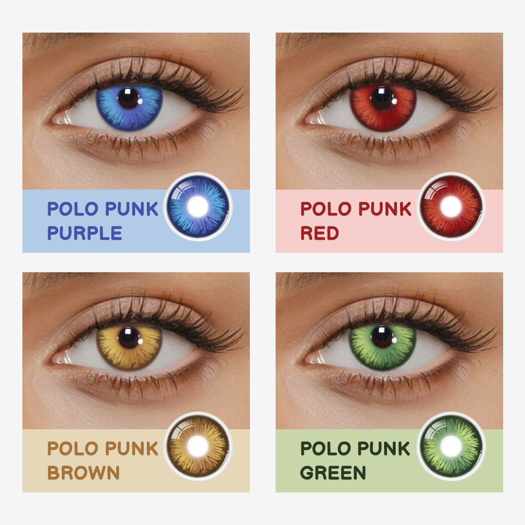 Eyemua Polo Punk Green Men Colored Contact Lenses