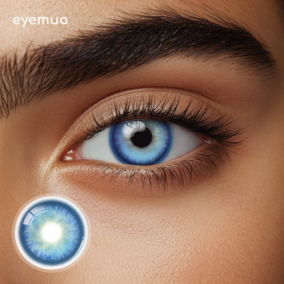 Eyemua Lagoon Blue Men Colored Contact Lenses
