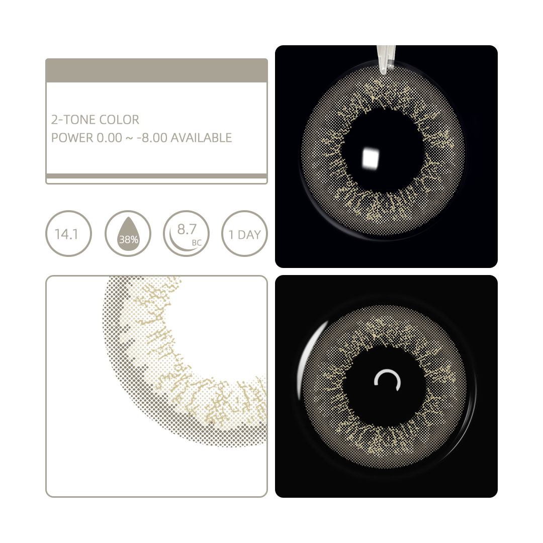 Eyemua Ivory Grey - 1 Day, 10 Pcs