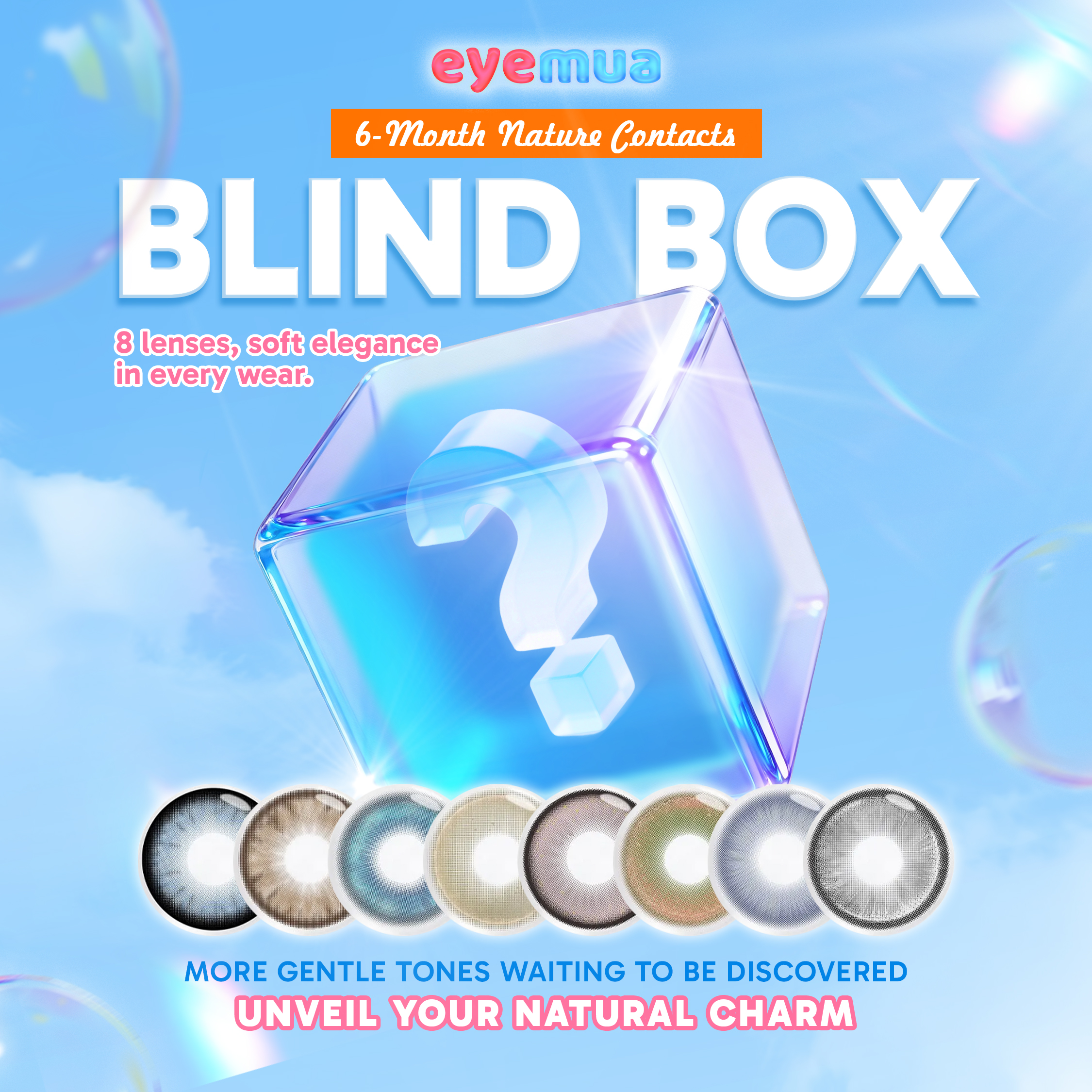 Eyemua 6-Month Nature Contacts Blind Box | 8 Pairs