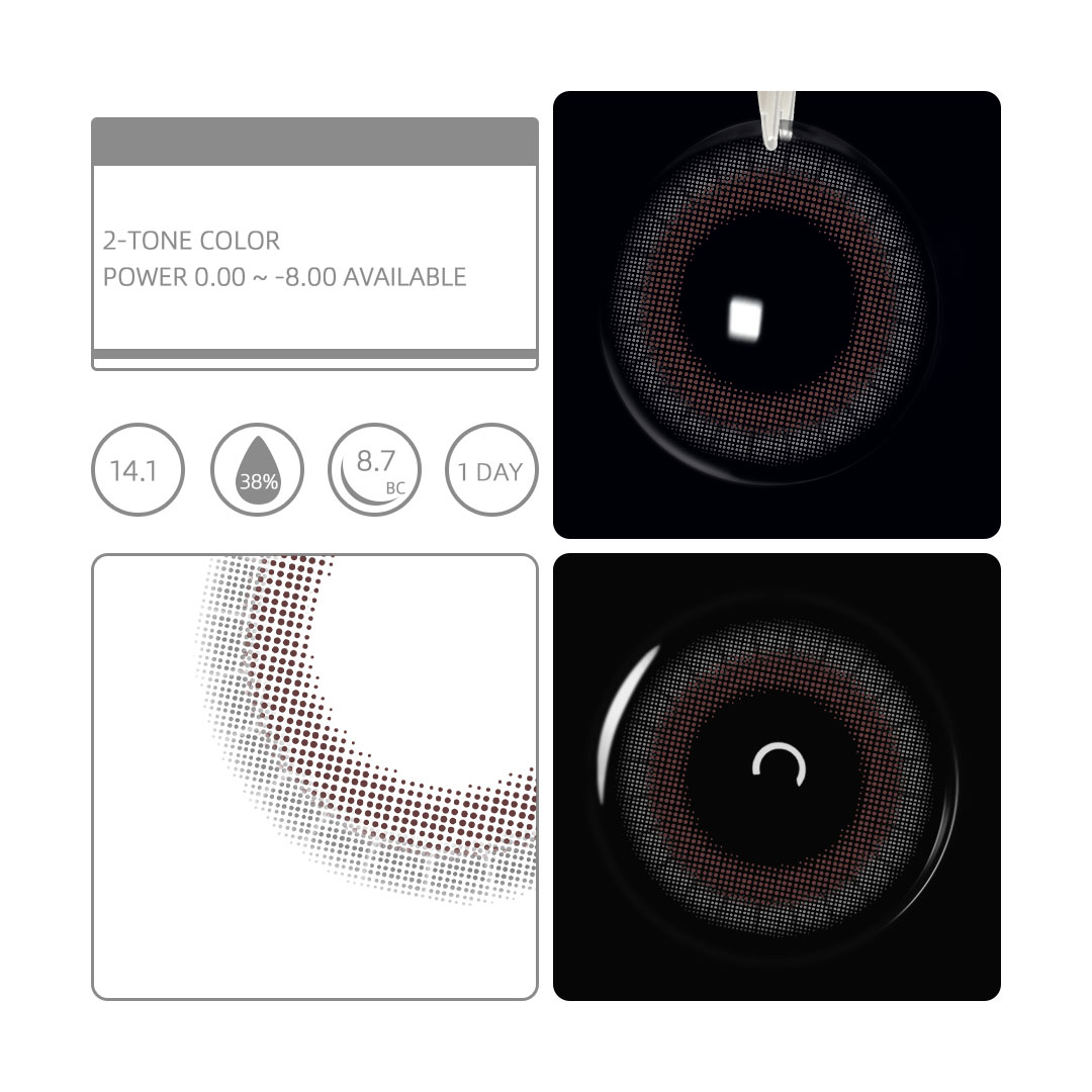 Eyemua Bubbly Grey - 1 Day, 10 Pcs