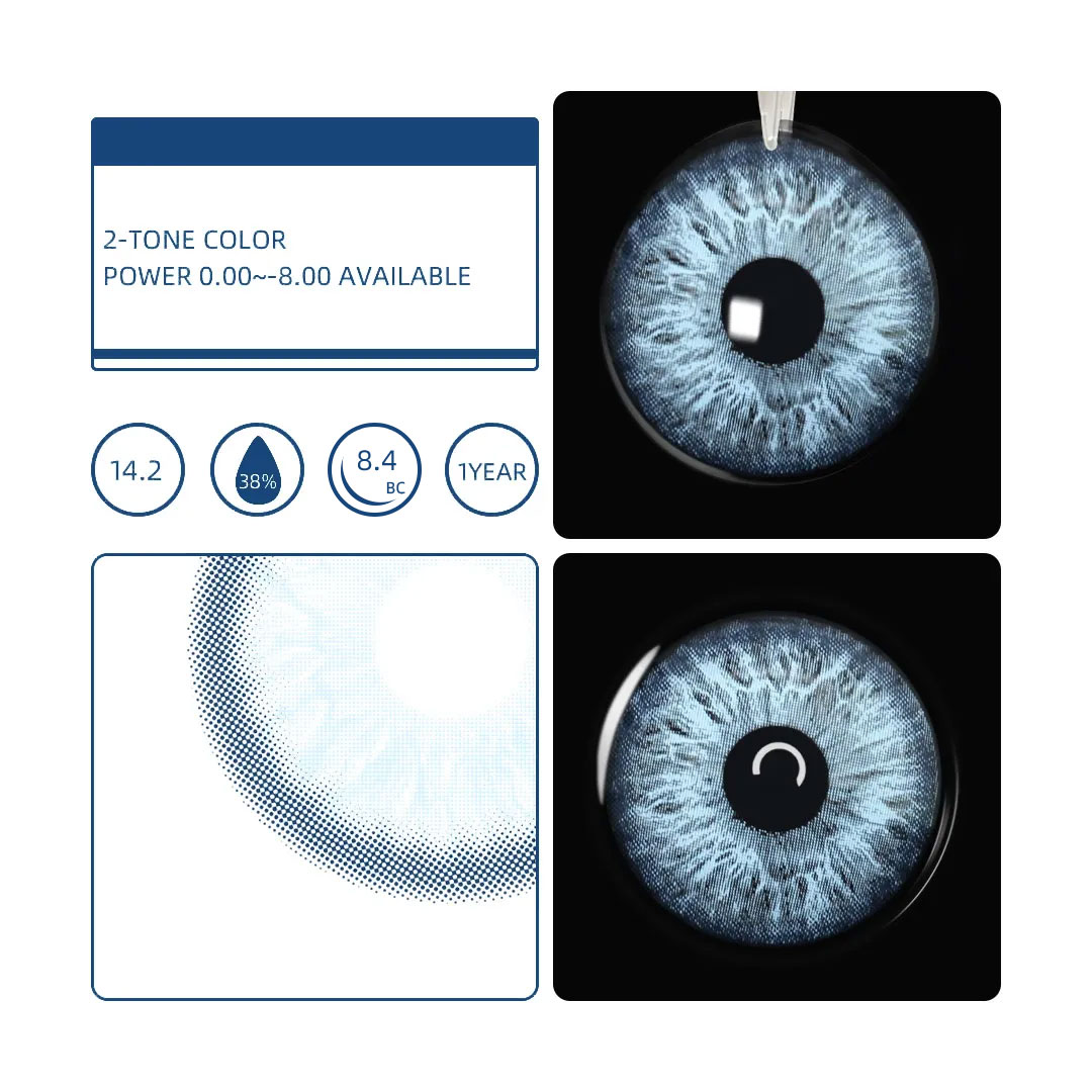 Eyemua Radiant Ring Blue Men Colored Contact Lenses