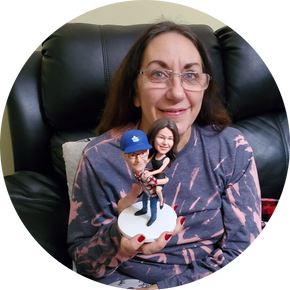 Robert Soergel customer photo with a custom bobblehead.