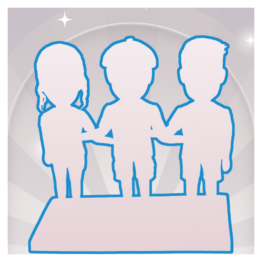 fully custom trinity bobbleheads figurines for three members