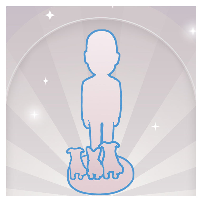 Fully Custom One Person And Three Pets Bobblehead Figurine
